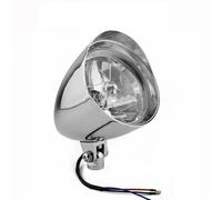 NYSQOJFNF Motorcycle Headlight 5.75" Big LED H4 Headlight Motorcycle Bullet Tri Bar Headlamp Lamp For Sportster For Dyna For Softail For Bobber Custom Motorcycle Headlamp(Chrome Halogen)