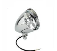 NYSQOJFNF Motorcycle Headlight 5.75" Big LED H4 Headlight Motorcycle Bullet Tri Bar Headlamp Lamp For Sportster For Dyna For Softail For Bobber Custom Motorcycle Headlamp(Chrome LED)