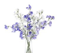 NYSUZHOUJI Artificial Sweet Pea Flowers 8 or 12 Stems Bendable Stems Realistic Silk Fake Flowers for Wedding Bouquet Home Decor Vase Spring Farmhouse Cottage Garden (Color A, 8Stems)
