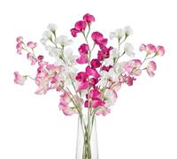 NYSUZHOUJI Artificial Sweet Pea Flowers 8 or 12 Stems Bendable Stems Realistic Silk Fake Flowers for Wedding Bouquet Home Decor Vase Spring Farmhouse Cottage Garden (Color C, 12)