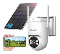 NyteElf 3MP 4G LTE Solar Security Camera, Wireless Outdoor PTZ CCTV No WiFi