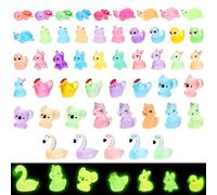 NYTGAH 50PCS Mini Resin Animals, 10 Styles of Luminous Tiny Ducks, Cute and Compact Animal Figures Decorations, Suitable for DIY Fish Tank Potted Plants, Miniature Fairy Gardens, Doll Houses