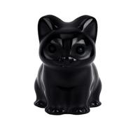 NYTGAH Black Obsidian Crystal Cat Figurine, Crystal Cat Gifts for Women,Healing Crystals on the Desktop,Bring Luck Cat, Black Cat Ornament Suitable for Friends as Souvenir Items