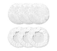 NYTKL 6PCS 7 Inch Wool Buffing Pads, Soft Lamb Fleece Car Polisher Bonnet Pad with Drawstring, Mircofiber Waxer Pad Cover Woolen Polishing Waxing Sleeve for Orbital Buffer Polisher