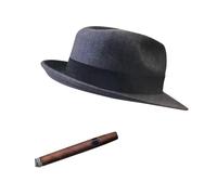 NYTKL Fedora and Cigar Window Decal, The Driving Crooner Decals Fedora Hat and Cigar Sticker, Waterproof Funny Car Stickers Creative Decoration for Automotive Side Window (A)