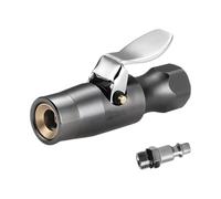 NYTKL Locking Air Chuck, Double Jaws Closed Flow Lock on Tire Chuck with Quick Plug, No Leakage Clip-on Brass and Steel Air Chucks for Tire Inflator Pressure Gauge Compressor