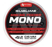 Nytro Sublime Sinking Feeder Mono 4lb 0.16mm, Strong, Supple, High Knot Strength, Shock Leader, Code 206000010