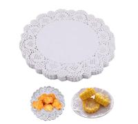 Nyutcwe 150PCS Paper Doilies White Lace Paper Doilies 10.5 inch Round Placemats for Kitchen Baking Food, Wedding, Birthday, Cakes, Desserts