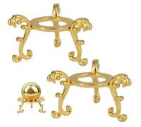 Nyutcwe 2Pcs Egg Stand, Sturdy Metal Egg Display Stand, Decorative Pedestal for Crystal Ball Sphere Globe Stone, Golden