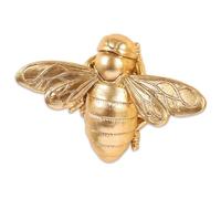 Nyutcwe Bee Wall Decor, 6x4 Inch Golden Resin Bee Decor Hanging Garden Wall Art Sculpture for Home Indoor Outdoor Garden Yard Lawn