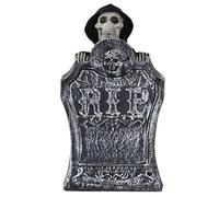 Nyutcwe Halloween Tombstones, Light-Up Scary Tombstone with Red Eyes Raising Skull, Creepy Voice Sound-Activated Spooky Halloween Animatronics for Haunted House Decor Decorations