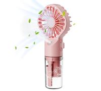 Nyutcwe Handheld Fan with Water Mist Spray Desk Fan 4 Speed Face Misting USB Personal Spray Cooling Fans with Clear Water Tank for Outdoor Indoor Handheld with Mist
