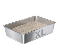 Nyutu Stainless Steel Litter Box XLarge, XL Metal Cat Litter Box, Easy Clean Non Stick No Smell