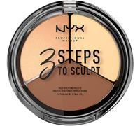 NYX Professional Makeup 3 Steps To Sculpt,Face Sculpting Palette, 3 Specially Selected Shades for Contouring, Highlighting & Illuminating, Shade: Light, 0.079 kg