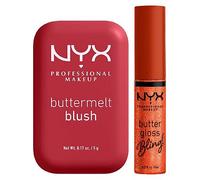 NYX Buttermelt Blush Back and Butta 10 5g & Buttergloss Bling Lip Gloss Shimmer Down 8ml Duo