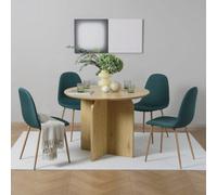 Home Garden Direct NYX Wood x 4 Linen Chairs Dark Green Home Garden Direct Dark Green