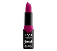 NYX Lipstick, Professional Makeup, Suede Matte Lipstick, Lightweight Powdery-Matte Finish in a Heart-Adorned Case, Velvety Plush Lip Colour, Shade: Clinger, 0.021 kg