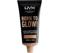 NYX Professional Makeup Born to Glow Radiant Foundation, Iridescent Finish, Buildable Medium Coverage, Vegan Formula, Shade: Classic Tan