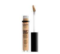 NYX Professional Full Coverage Concealer, 24 Hour Longevity, Can't Stop Won't Stop Contour Makeup Concealer, Matte Finish, Shine Control, Long Lasting, Vegan Formula, Shade: True Beige