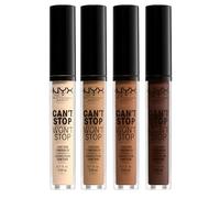 NYX Professional Full Coverage Concealer, 24 Hour Longevity, Can't Stop Won't Stop Contour Makeup Concealer, Matte Finish, Shine Control, Long Lasting, Vegan Formula, Shade: Alabaster