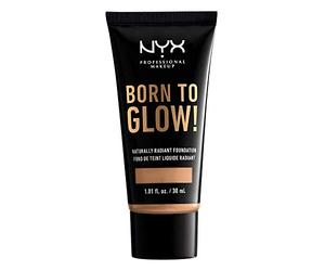 NYX Professional Make up Born To Glow Naturally Radiant Foundation, Long Lasting Glow for a 'Lit from within' Finish, Medium Coverage, Dewy or Radiant Finish, Neutral Buff