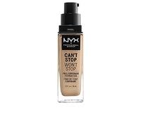 NYX Professional Makeup 24 Hour Full Coverage Lightweight Foundation, Can't Stop Won't Stop, Long Lasting, Waterproof, Vegan Formula, Matte Finish, Shade: Soft beige