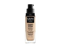 NYX Professional Makeup 24 Hour Full Coverage Lightweight Foundation, Can't Stop Won't Stop, Long Lasting, Waterproof, Vegan Formula, Matte Finish, Shade: Nude