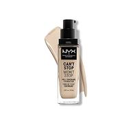 NYX Professional Makeup 24 Hour Full Coverage Lightweight Foundation, Can't Stop Won't Stop, Long Lasting, Waterproof, Vegan Formula, Matte Finish, Shade: Fair