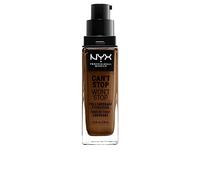 NYX Professional Makeup 24 Hour Full Coverage Lightweight Foundation, Can't Stop Won't Stop, Long Lasting, Waterproof, Vegan Formula, Matte Finish, Shade: Walnut