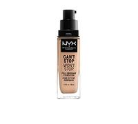 NYX Professional Makeup 24 Hour Full Coverage Lightweight Foundation, Can't Stop Won't Stop, Long Lasting, Waterproof, Vegan Formula, Matte Finish, Shade: Natural