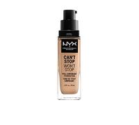 NYX Professional Makeup 24 Hour Full Coverage Lightweight Foundation, Can't Stop Won't Stop, Long Lasting, Waterproof, Vegan Formula, Matte Finish, Shade: True beige