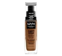NYX Professional Makeup 24 Hour Full Coverage Lightweight Foundation, Can't Stop Won't Stop, Long Lasting, Waterproof, Vegan Formula, Matte Finish, Shade: Warm honey