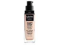 NYX Professional Makeup 24 Hour Full Coverage Lightweight Foundation, Can't Stop Won't Stop, Long Lasting, Waterproof, Vegan Formula, Matte Finish, Shade: Light porcelain