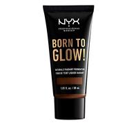 NYX PROFESSIONAL MAKEUP Born To Glow Naturally Radiant Foundation, Medium Coverage - Deep Walnut