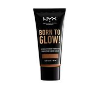 NYX Professional Makeup Born to Glow Radiant Foundation, Iridescent Finish, Buildable Medium Coverage, Vegan Formula, Shade: Cappuccino
