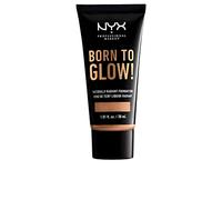 NYX Professional Makeup Born to Glow Radiant Foundation, Iridescent Finish, Buildable Medium Coverage, Vegan Formula, Shade: Classic Tan
