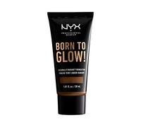 NYX Professional Makeup Born to Glow Radiant Foundation, Iridescent Finish, Buildable Medium Coverage, Vegan Formula, Shade: Cocoa