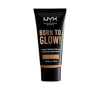 NYX Professional Makeup Born to Glow Radiant Foundation, Iridescent Finish, Buildable Medium Coverage, Vegan Formula, Shade: Golden