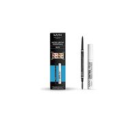 NYX Professional Makeup Brow Essentials Micro Brow Pencil & Control Freak Clear Brow Gel Duo Set, Shade: Black