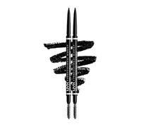 NYX Professional Makeup Micro Brow Pencil, Dual Ended with Mechanical Brow Pencil and Spoolie Brush, Pack of 2, Shade: Black