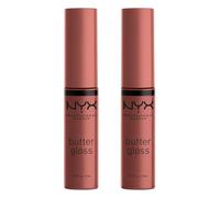 NYX Professional Makeup Butter Gloss, Non-Sticky Lip Gloss, Praline & Praline, Duo Pack