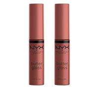 NYX Professional Makeup Butter Gloss, Non-Sticky Lip Gloss, Praline & Praline, Duo Pack