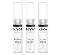 NYX PROFESSIONAL MAKEUP Butter Gloss Non-Sticky Lip Gloss - Sugar Glass Clear Pack Of 3