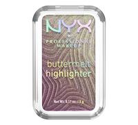 NYX Professional Makeup Buttermelt Highlighter, Smooth Shimmer Powder Infused with Mango Shea and Almond Butter for 12-Hour Fade-Resistant High-Impact Glow, Butta in Black