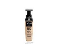 NYX Professional Makeup 24 Hour Full Coverage Lightweight Foundation, Can't Stop Won't Stop, Long Lasting, Waterproof, Vegan Formula, Matte Finish, Shade: Nude