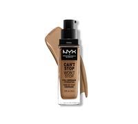 NYX Professional Makeup Can't Stop Won't Stop Full Coverage Foundation, Long Lasting, Waterproof, Vegan Formula, Matte Finish, Shade: Caramel
