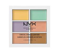 NYX Professional Makeup Colour Correcting Palette, Cover Imperfections, Colour Concealer Makeup Palette, Buildable Coverage, 6 Creamy Blendable Shades