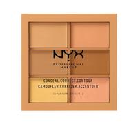 NYX Professional Makeup Conceal, Correct, Contour Palette, Six Shades, Cream Texture, Undertones, Shade: Medium