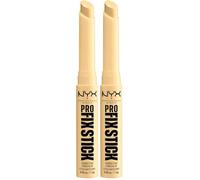 NYX Professional Makeup Correcting Concealer Stick, Covers Blemishes, Dark Spots and Discolouration, 12H Wear, Infused with Hyaluronic Acid, Vegan Formula, Pro Fix Stick, Yellow (Pack of 2)