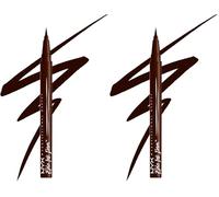 NYX Professional Makeup Eye Liner, Epic Ink Liner, Waterproof Liquid Eyeliner Pen, 1 Stroke Intense Pigment, Flexible Bursh for Thin or Thick Lines, Shade Milk Chocolate (Pack of 2)